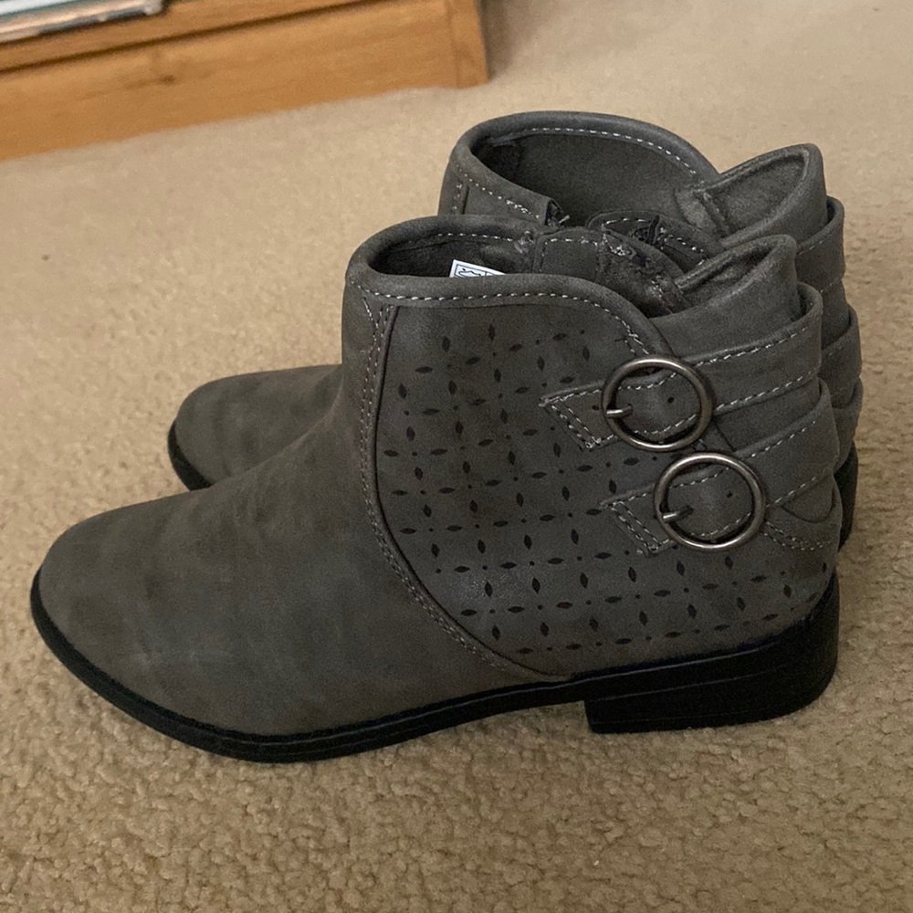 Gray booties